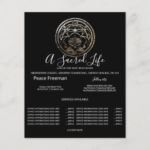 Flyer Lotus Quietude Design Mandala Prata