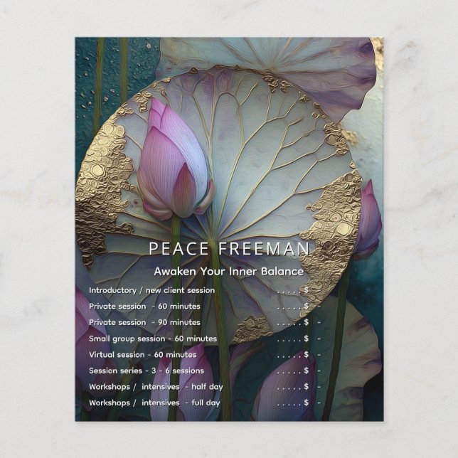 Flyer Lotus Reverie | Design de Flor de Lótus (Frente)