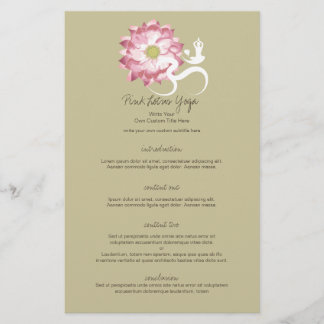 Flyer Lótus Rosa Flor Yoga & Zen Calliografia Om Aum