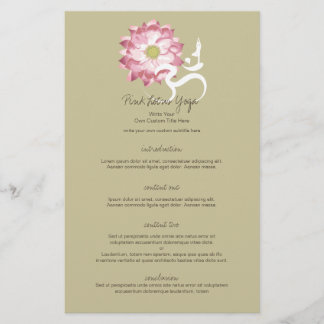 Flyer Lótus Rosa Flor Yoga & Zen Calliografia Om Aum