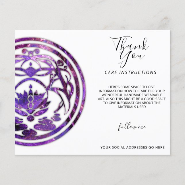 Flyer Lótus Serenidade | Design Mandala Roxo (Frente)