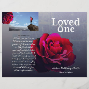 Flyer Loved One Rosa vermelha Memorial Service Program