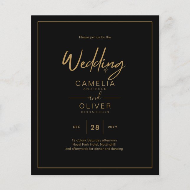 Flyer LOWEST BUDGET Gold Text Script Elegant Modern (Frente)