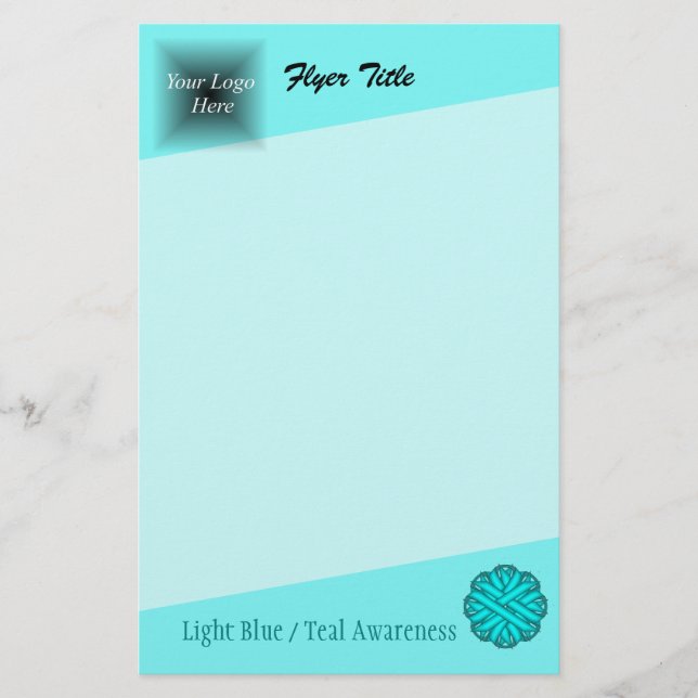 Flyer Lt Blue / Teal Flower Ribbon by Kenneth Yoncich (Frente)