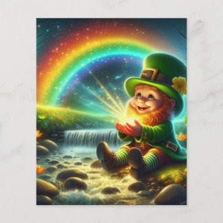 Flyer Lucky Leprechaun Dourado Dia de São Patrício Arco-