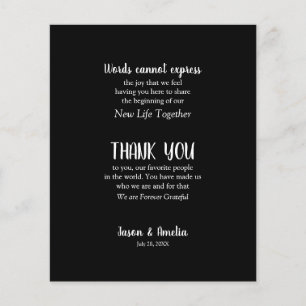 Flyer Lugar de casamento preto e branco Definir Obrigado