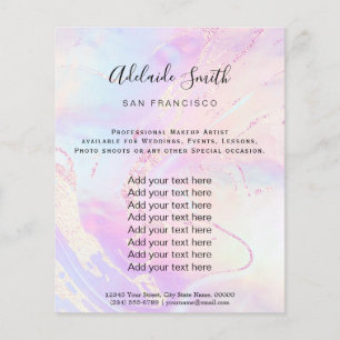 Flyer Luminosas puras e falsas, iridescentes