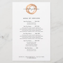 Flyer Luxe Círculo Pintado em Dourado Rosa Falso Logotip