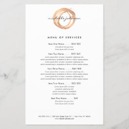 Flyer Luxe Círculo Pintado em Dourado Rosa Falso Logotip