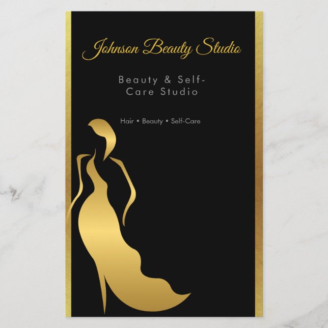 Flyer Luxo Preto & Ouro Minimal Luxo (Frente)