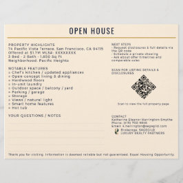Flyer Luxury Navy/Cream Open House Both Sides Sign-In