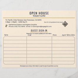 Flyer Luxury Navy & Cream Realtor Open House Sign-In