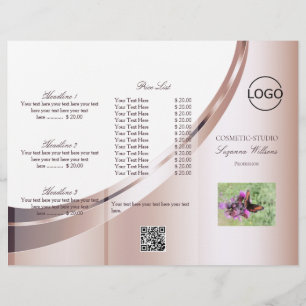 Flyer Luxury White Rose Dourado Decor com logotipo e cód