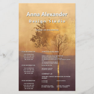 Flyer Luz de Pé Design Mínimo de Árvore