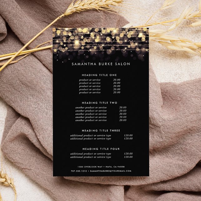 Flyer Luzes do ouro | Preços e serviços (Criador carregado)