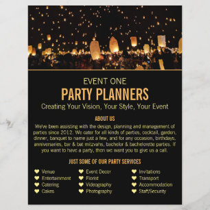 Flyer Luzes noturnas, Anúncio do Planejador de eventos d