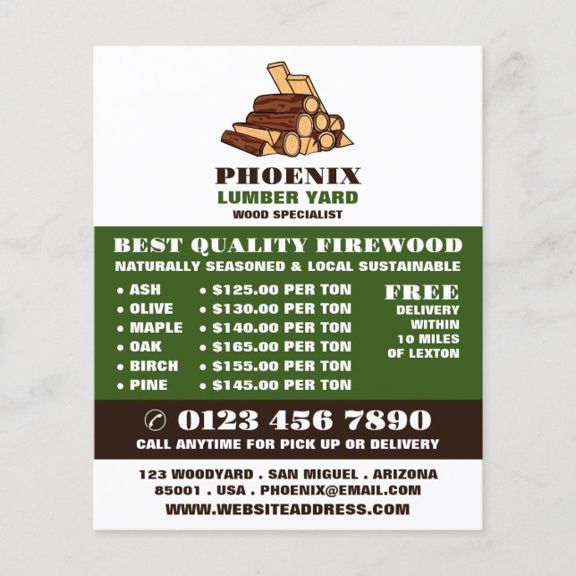 Flyer Madeira de lenha, madeira/madeira/barro de madeira (Frente)