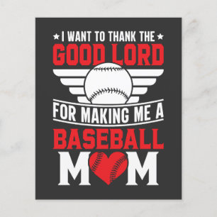 Flyer Mãe de Beisebol Mãe de Dia de Jogo de Esportes