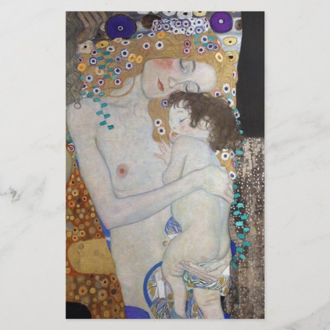 Flyer Mãe e Filho por Gustav Klimt (Frente)