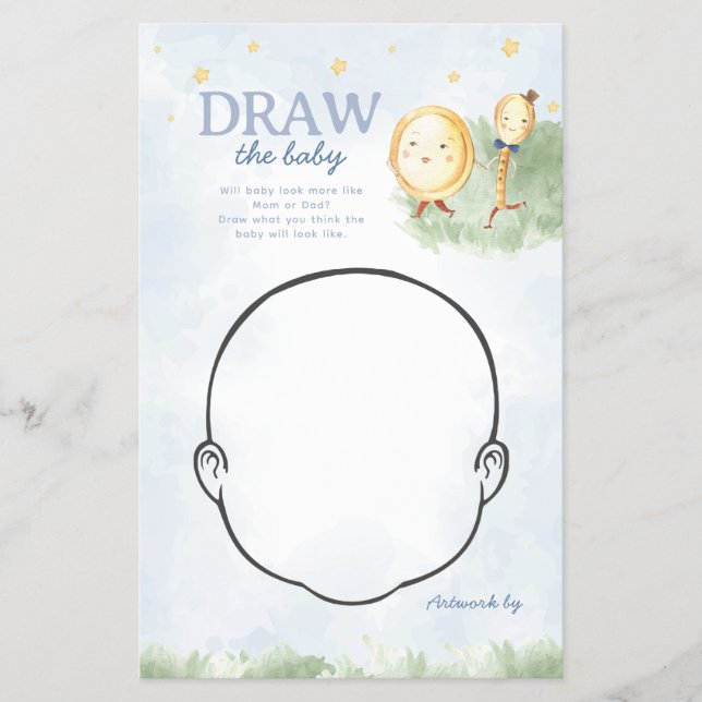 Flyer Mãe ganha Desenhar jogo de Chá de fraldas (Frente)