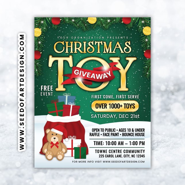 Flyer Magical Christmas Toy Giveaway: Santa Bag & Teddy (Criador carregado)