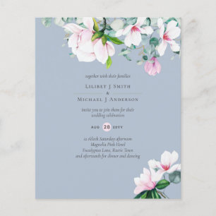 Flyer Magnolias Rosa, Floral e Convite de casamento Amar