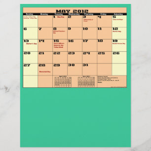 Flyer Maio. Calendário 2012 insecto de múltiplos