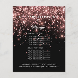 Flyer Make-upschönheits-Salon-Rosa-Glitzer-Preisliste