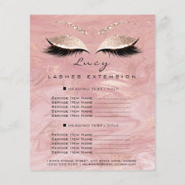 Flyer Makeup Artist Beauty Lash Glitter Price List Marbl