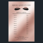 Flyer Makeup Artist Eyelash Extensions<br><div class="desc">Maskenbildner-Kosmetiker- Eyelash Extensions-Flyer-Preisliste in Rose´-Goldfarben. Über " weiteres personalisieren" können Sie Schriftart,  Farbe,  Position etc. individuell wählen und verändern.
Bei diesem Produkt werden keine Glitzerpartikel verwendet,  Rose´-Gold ist nur der Farbton.</div>