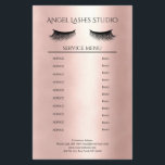 Flyer Makeup Artist Eyelash Extensions Beidseitig<br><div class="desc">Maskenbildner-Kosmetiker- Eyelash Extensions-Flyer-Preisliste em Rosa-Goldfarben. Über " weiteres personalisieren" können Sie Schriftart,  Farbe,  Position etc. individuell wählen und verändern. Bei diesem Produkt werden keine Goldpartikel / Glitzer verwendet,  Rosa-Dourado nur der Farbton.</div>