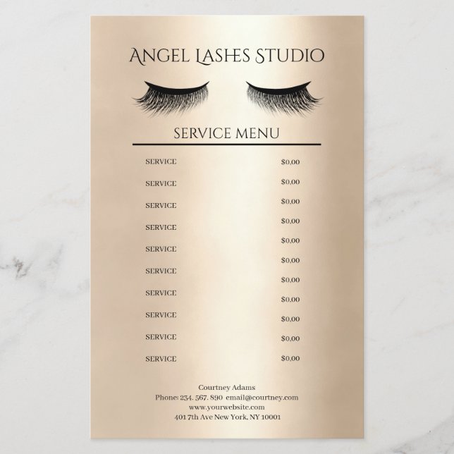 Flyer Makeup Artist Eyelash Extensions Beidseitig (Frente)