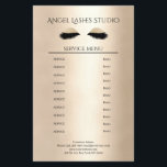 Flyer Makeup Artist Eyelash Extensions beidseitig<br><div class="desc">Maskenbildner-Kosmetiker- Eyelash Extensions-Flyer-Preisliste in Goldfarben. Über " weiteres personalisieren" können Sie Schriftart, Farbe, Position etc. individuell wählen und verändern.
Bei diesem Produkt werden keine Goldpartikel / Glitzer verwendet, Gold ist nur der Farbton.</div>