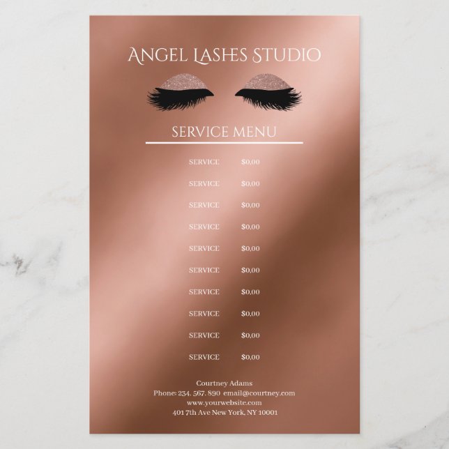 Flyer Makeup Artist Eyelash Extensions beidseitig (Frente)