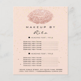 Flyer Makeup Artist Glitter Dourado Confetti Price List