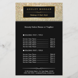 Flyer Makeup Artist Hair Stylist Glamor Dourado