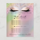 Flyer Makeup Beauty Glitter Price List Hológrafo<br><div class="desc">coleção de salão de beleza de luxo florenceK</div>