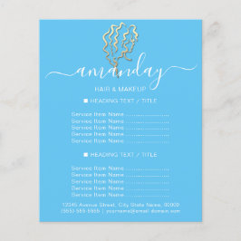 Flyer Makeup Beauty Salon Hairdresser Logotipo Dourado A