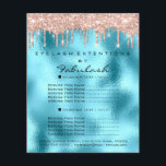 Flyer Makeup Beauty Salon Rosa Glitter Blu Drives<br><div class="desc">coleção florenceK de salões de beleza de luxo</div>