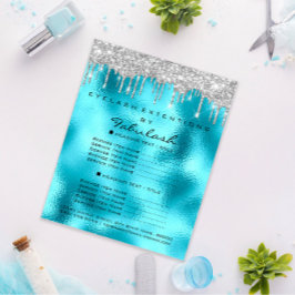 Flyer Makeup Beauty Salon Silver Glitter Blu Drives