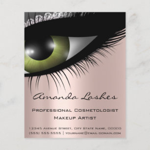 Flyer Makeup Eyelashes Beauty Salon Green Eyes Diamond