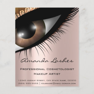 Flyer Makeup Eyelashes Beauty Salon Pink Rose Modern