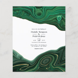 Flyer Malachite e Dourado Convite para Casamento por Agi
