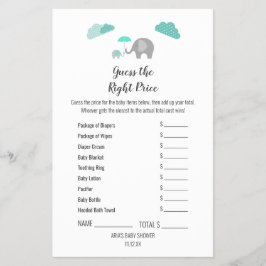 Flyer Mamãe Elefante Para Bebê Nuvem O Jogo De Preço Cer