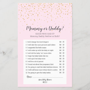 Flyer Mamãe Rosa de Confetti Dourada ou Jogo de Pai