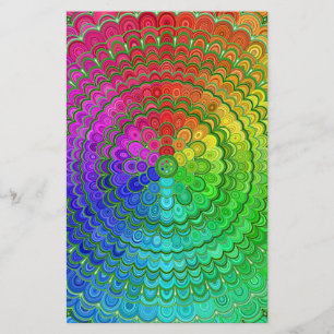 Flyer Mandala da flor do arco-íris