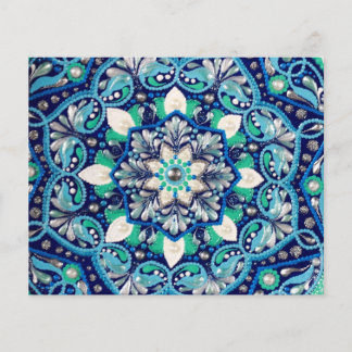 Flyer Mandala de arte ponto azul