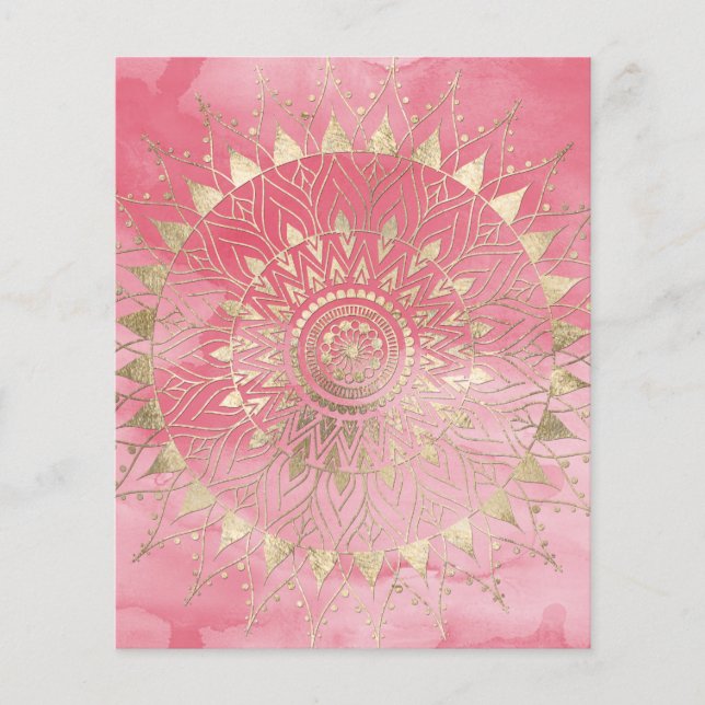 Flyer Mandala de ouro moderno (Frente)