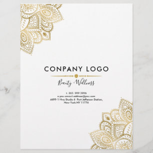 Flyer Mandala ornamentado tribal Dourado de Paisley