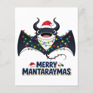 Flyer Manta Raia Chapéu de Papai Noel Luzes de Natal Mer